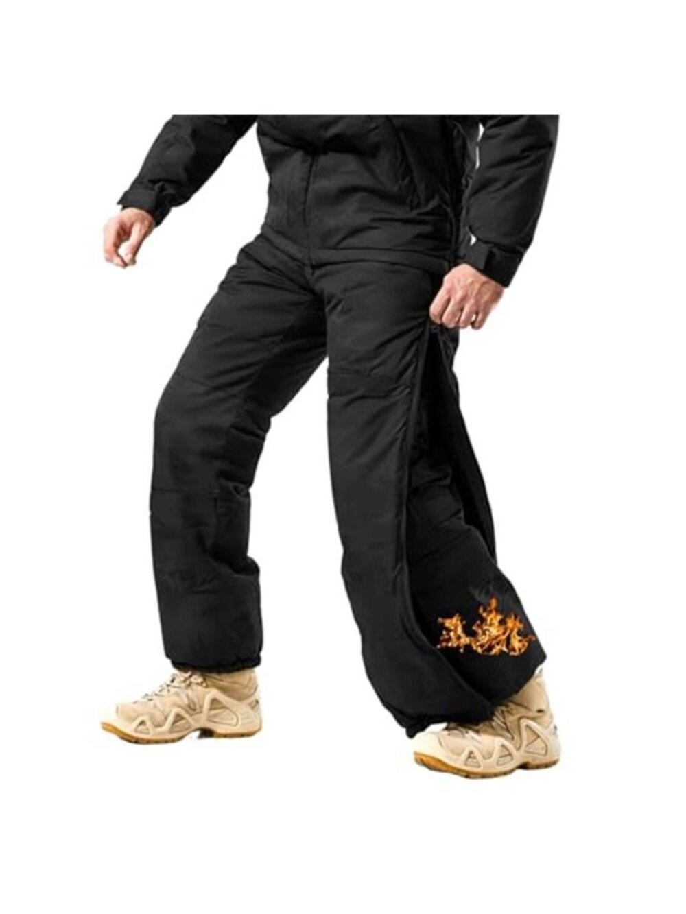 Men's Thermal Snow Pants Water Resistant Winter Cargo Pants